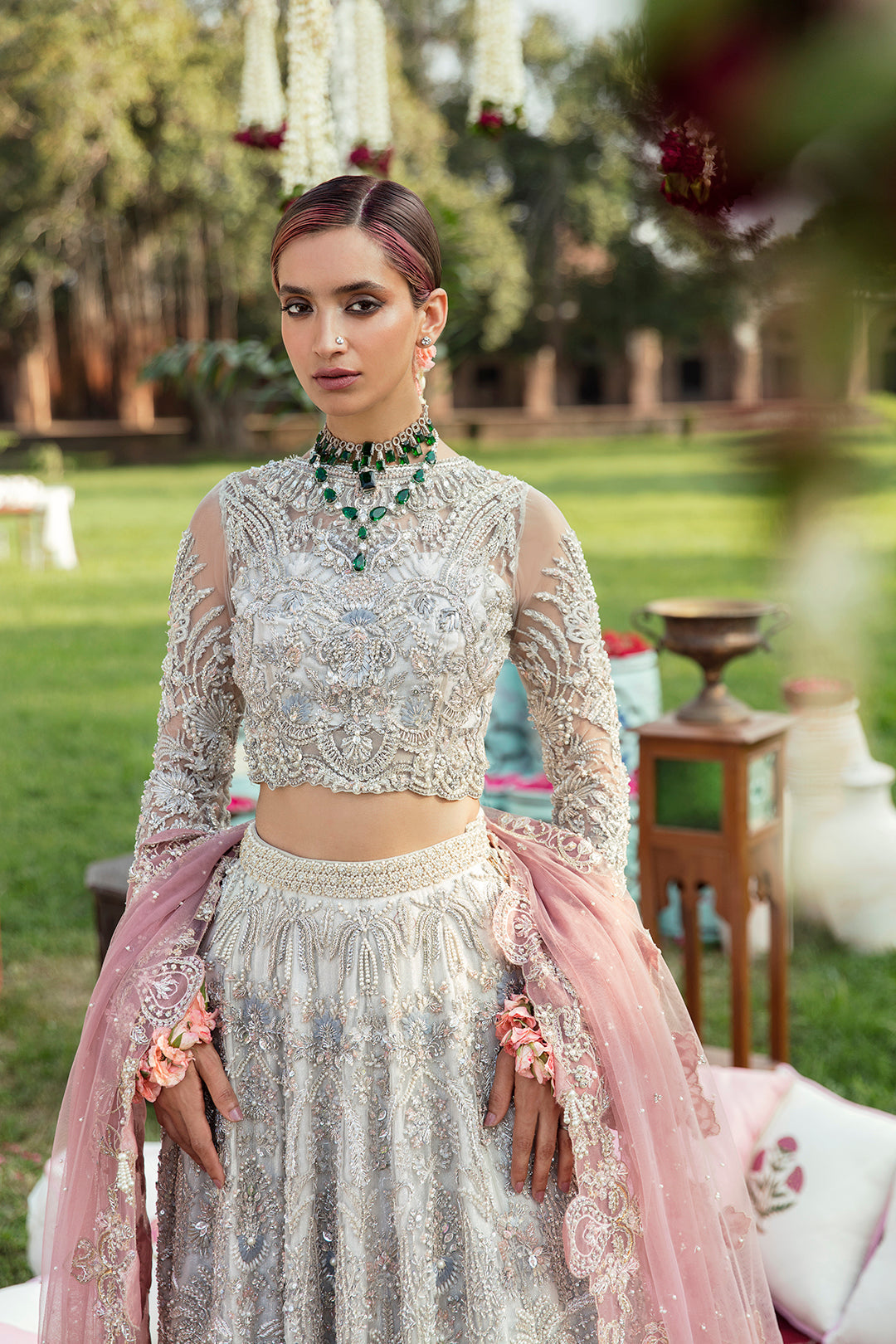 Elegant Pakistani Bridal Dress in Rich Colors