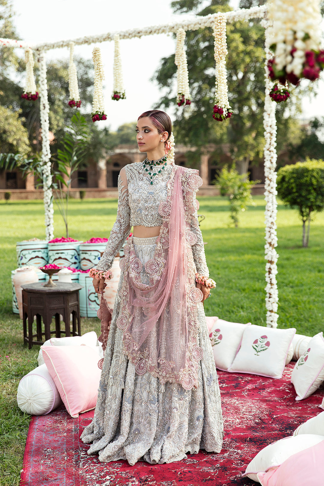 Elegant Pakistani Bridal Dress in Rich Colors
