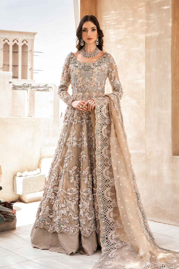 Nude Peach Lehenga Skirt Gown Pakistani Bridal Dresses