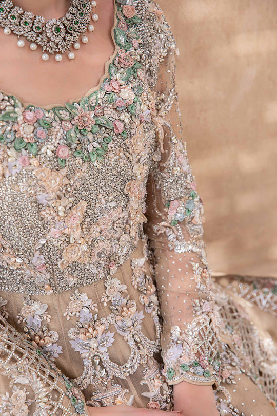 Nude Peach Lehenga Skirt Gown Pakistani Dresses