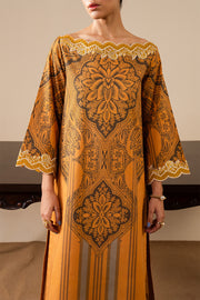 Mustard Embroidered Lawn Ensemble Pakistani Dress