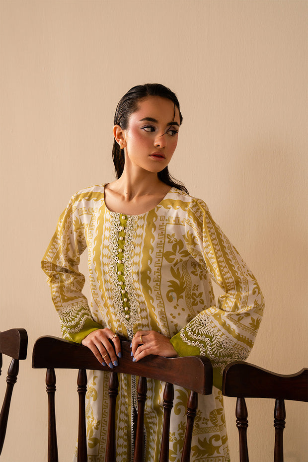 Green Printed Lawn Shirt And Trouser