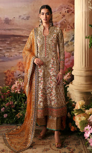 Off White Kameez Trouser Style Pakistani Wedding Dress