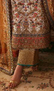 Off White Kameez Trouser Style Pakistani Wedding Dress