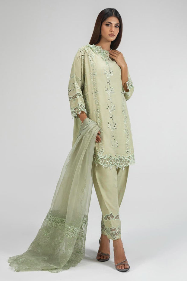 Olive Green Straight shirt Style Luxury Pret Pakistani Salwar Suit