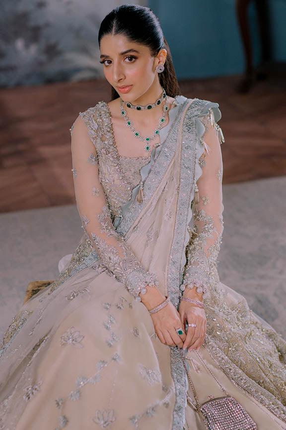 Open Gown Dupatta and Lehenga Style Pakistani Wedding Dress