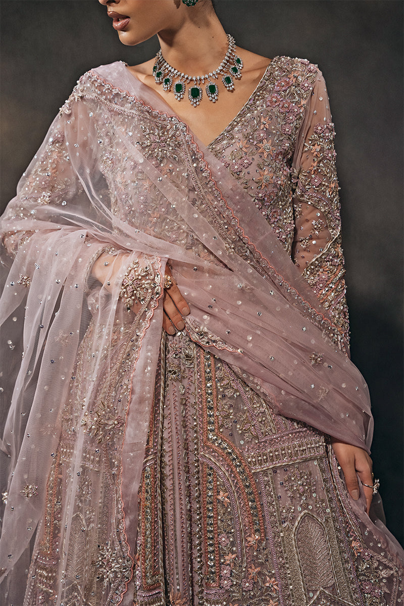 Open Gown Lehenga and Dupatta Pakistani Bridal Wear