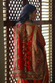 Orange Bridal Sharara Kameez