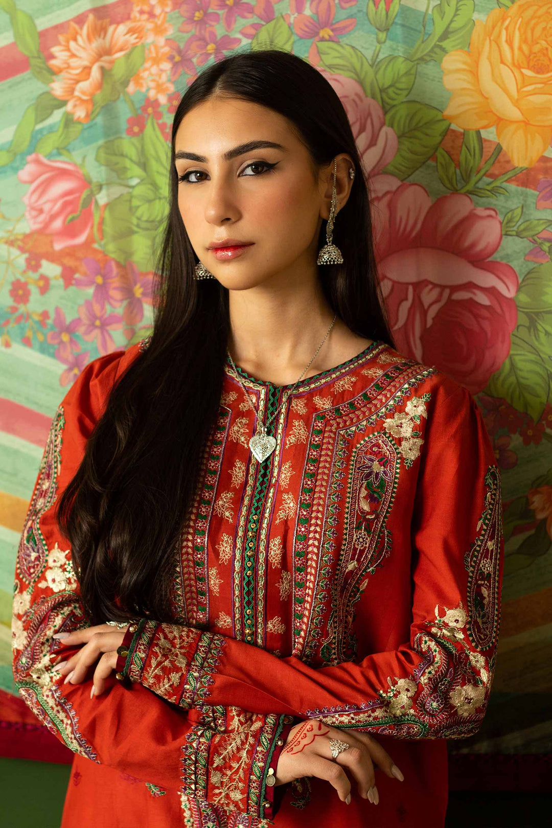 Orange White Salwar Kameez Dupatta Pakistani Party Dress 2023