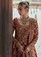 Pakistan Bridal Dress Kalidaar Heavy Embroidered Bridal Lehenga