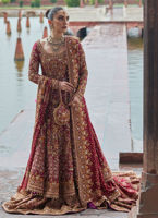 Pakistan Bridal Dress Kalidaar Heavy Embroidered Lehenga