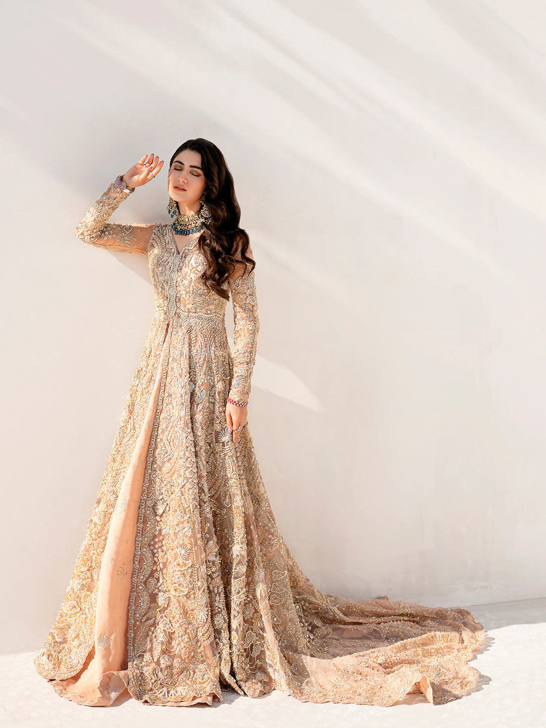 Gulmeena Soft Blush Pink Pakistani Bridal Dress