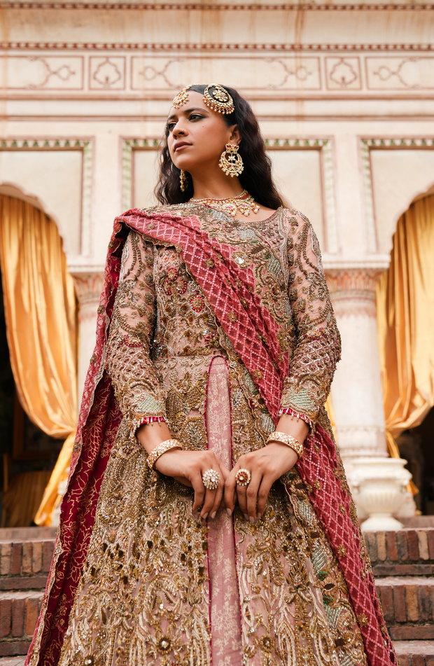 Pakistani Bridal Dress in Anarkali Frock Style