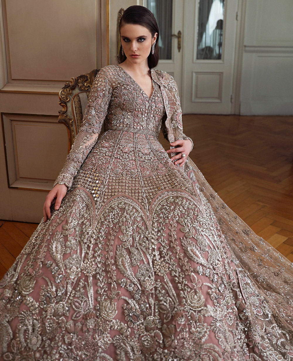 Pakistani Bridal Dress in Classic Gown Dupatta Style Online