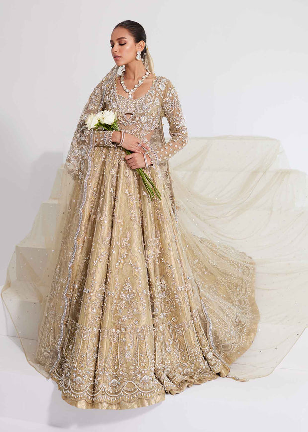 Pakistani Bridal Dress in Frock Lehenga Style