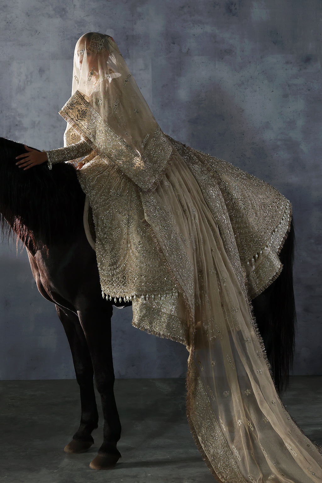 Pakistani Bridal Dress in Frock and Lehenga Style