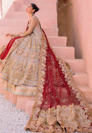 Pakistani Bridal Dress in Golden Lehenga Gown Style Online