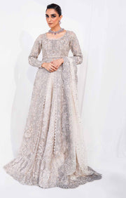 Pakistani Bridal Dress in Gown Lehenga and Dupatta Style