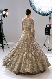 Pakistani Bridal Dress in Gown and Lehenga Style
