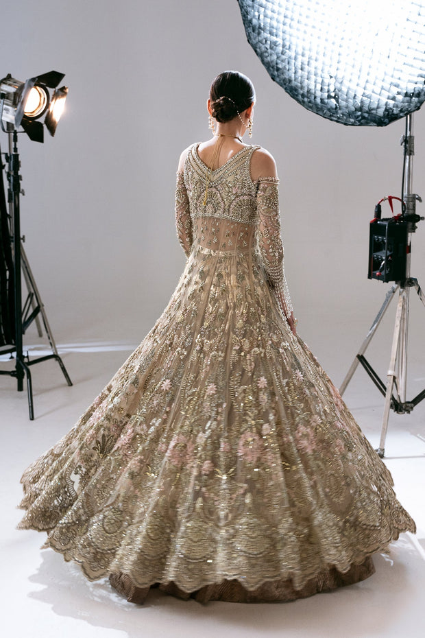 Pakistani Bridal Dress in Gown and Lehenga Style