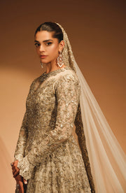 Pakistani Bridal Dress in Heavily Embellished Gown Style