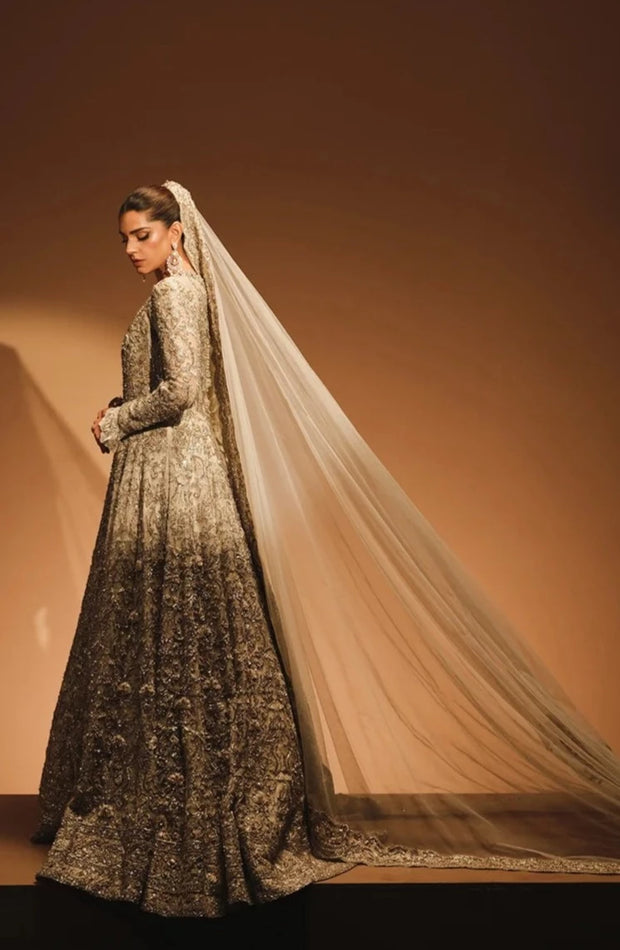 Pakistani Bridal Dress in Heavy Embellished Gown Style