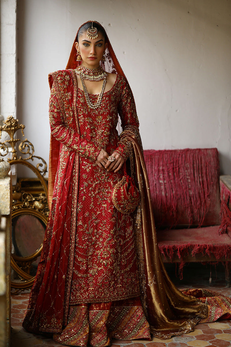 Pakistani Bridal Dress in Kameez Lehenga Dupatta Style