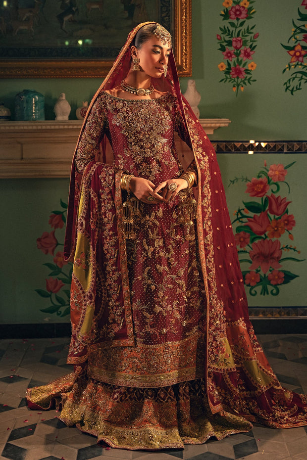 Pakistani Bridal Dress in Kameez and Sharara Style