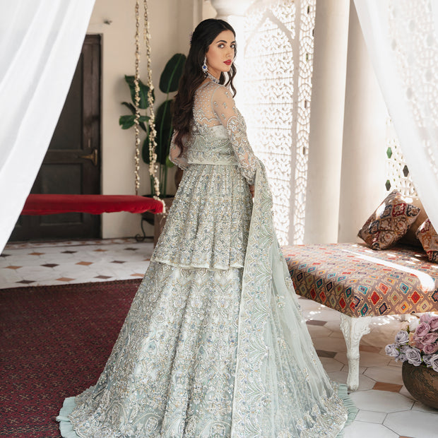 Pakistani Bridal Dress in Lehenga and Peplum Style