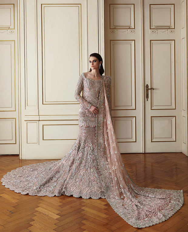 Pakistani Bridal Dress in Mermaid Lehenga Shirt Style