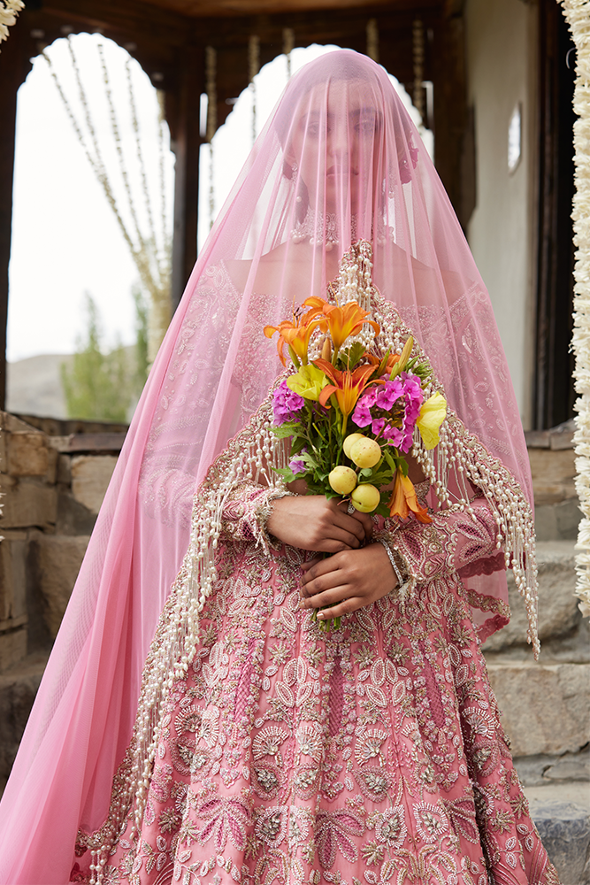 strapless open back dress Pakistani Bridal Dress in Pink Choli and Lehenga Style Custom Sizes