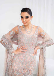 Pakistani Bridal Dress in Pink Gown Dupatta Style