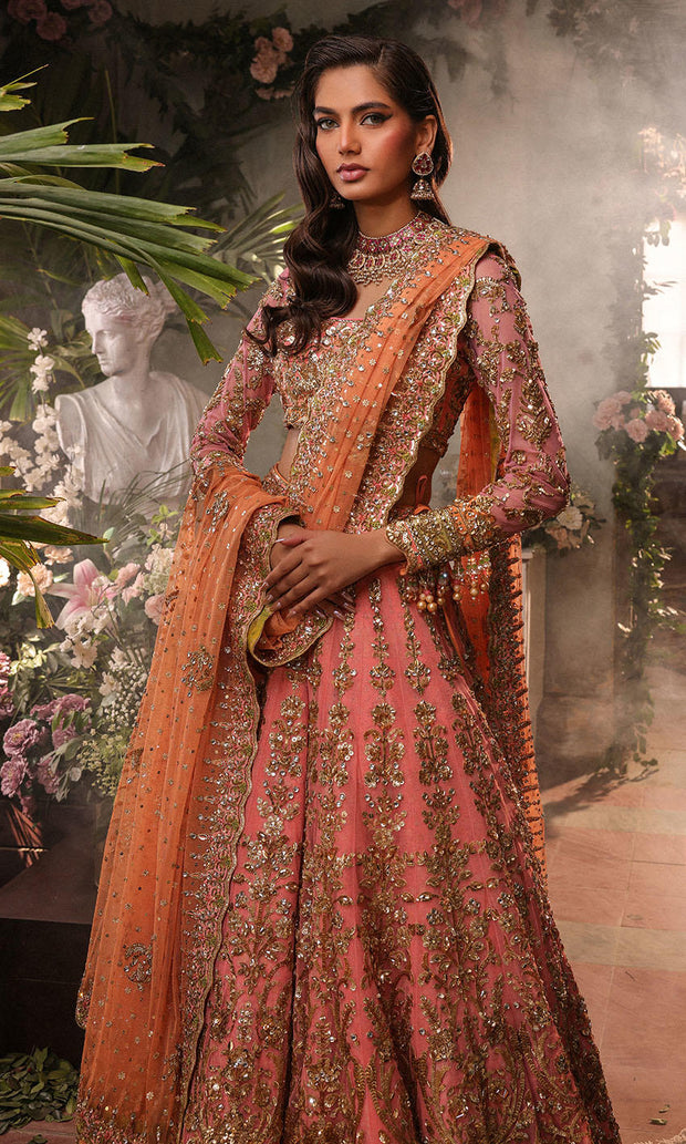 orange and pink pakistani dress Pakistani Orange Dresses