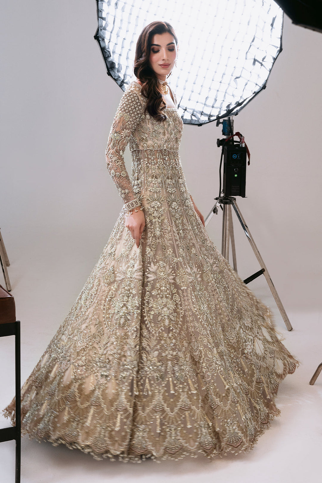 Pakistani Bridal Dress in Pink Pishwas Lehenga Style Online