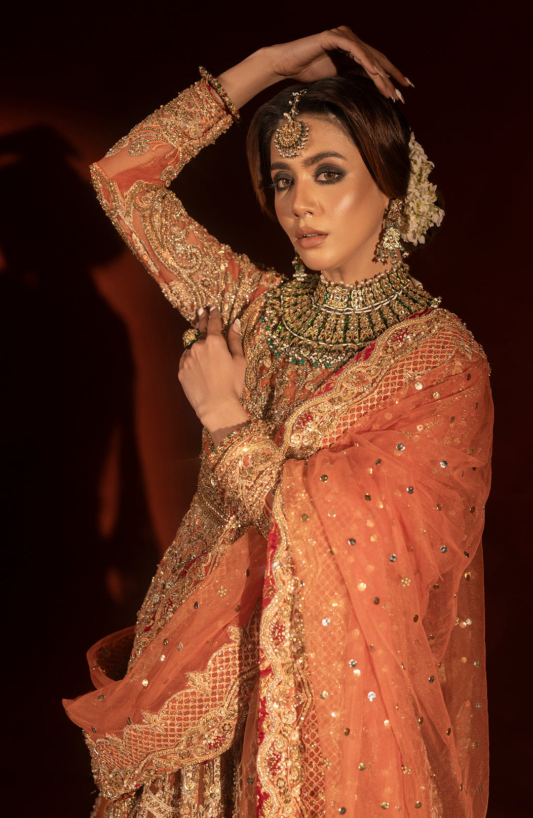 Rust Pishwas Bridal Lehenga - Exquisite Pakistani Bridal Dresses