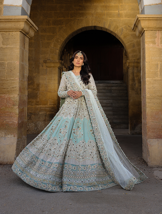 Pakistani Bridal Dress in Premium Gown Dupatta Style