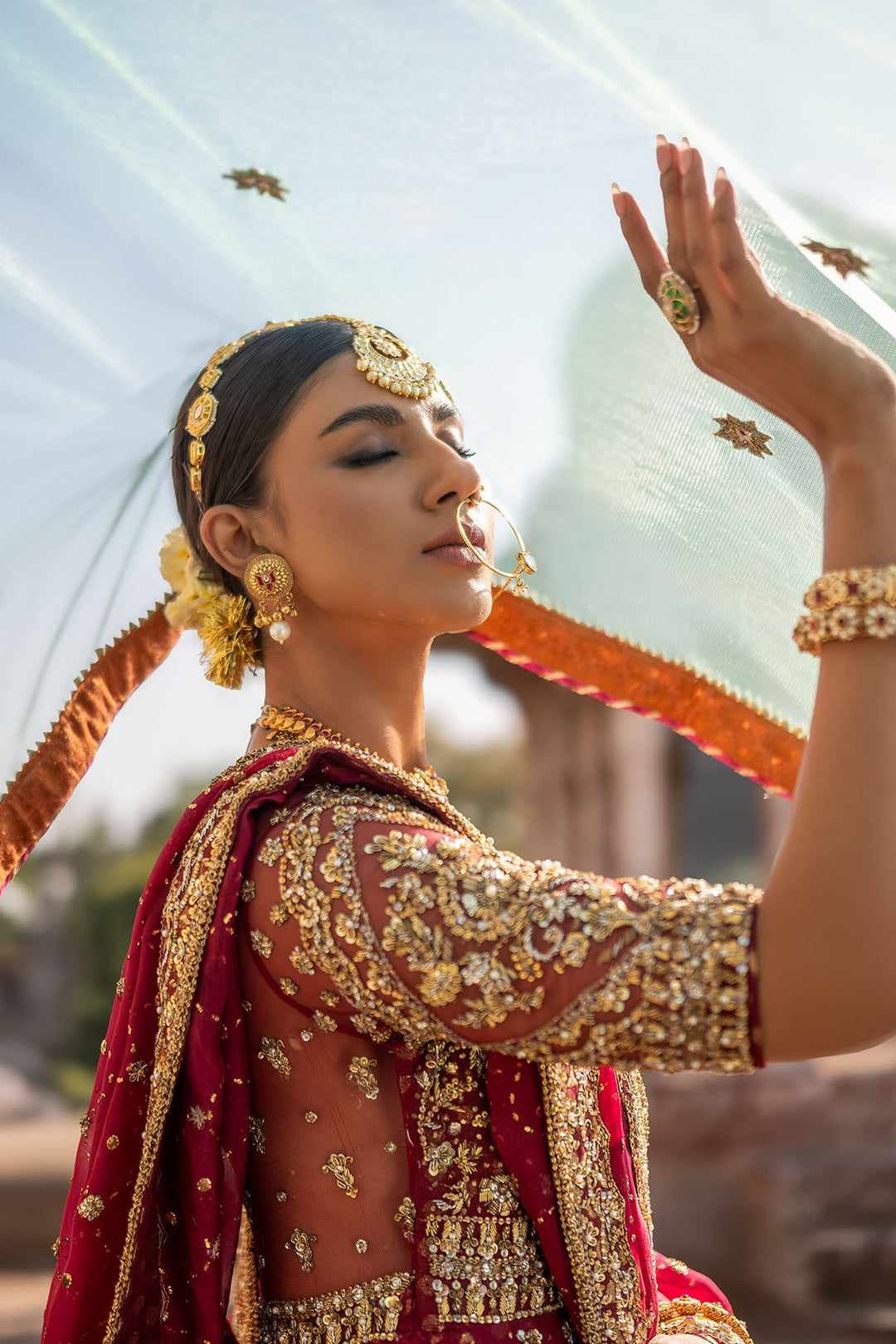 Pakistani Bridal Dress in Premium Gown Dupatta Style
