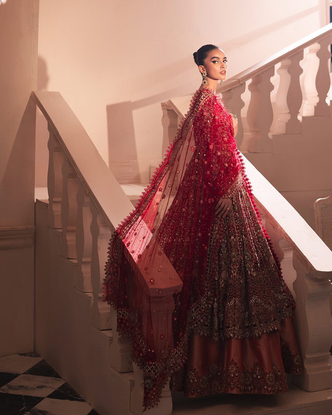 Stunning Pakistani Bridal Lehenga in Red for Your Wedding