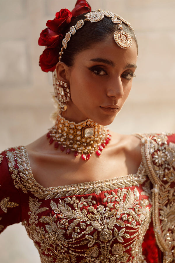 Stunning Red Pakistani Bridal Lehenga with Dupatta