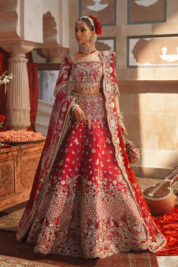 Stunning Red Pakistani Bridal Lehenga with Dupatta