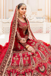 Pakistani Bridal Dress in Red Lehenga and Choli Style Online
