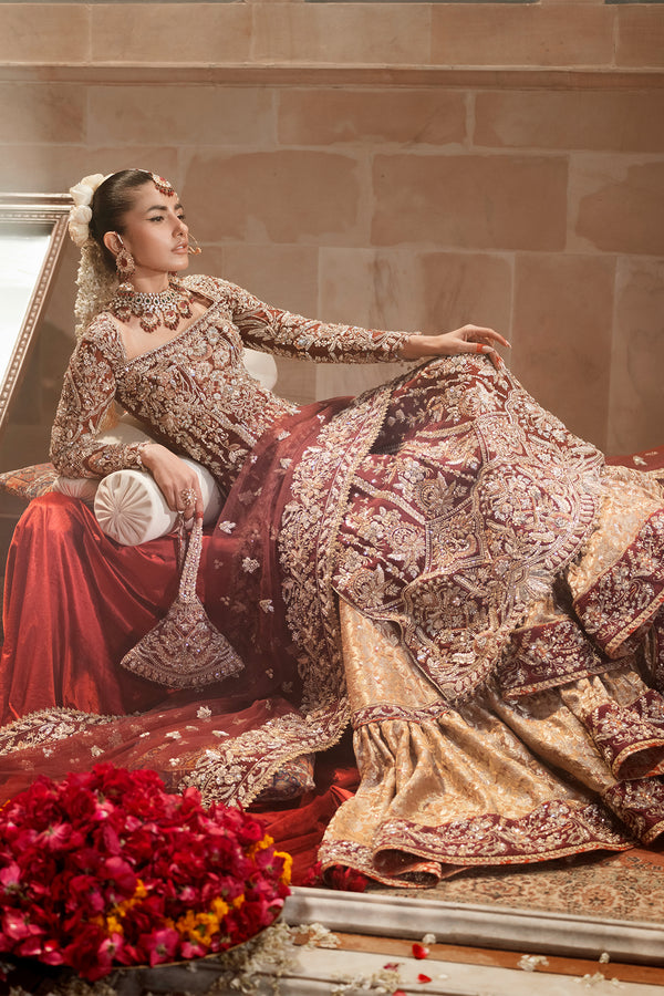 Elegant Pakistani Bridal Dresses - Kameez and Gharara Style
