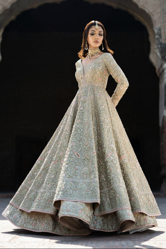 Pakistani Bridal Dress in Royal Lehenga Frock Style – Nameera by