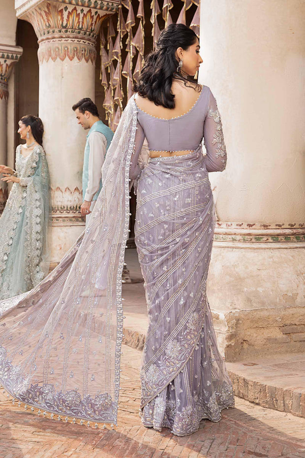 Pakistani Bridal Dress in Saree Style in Net