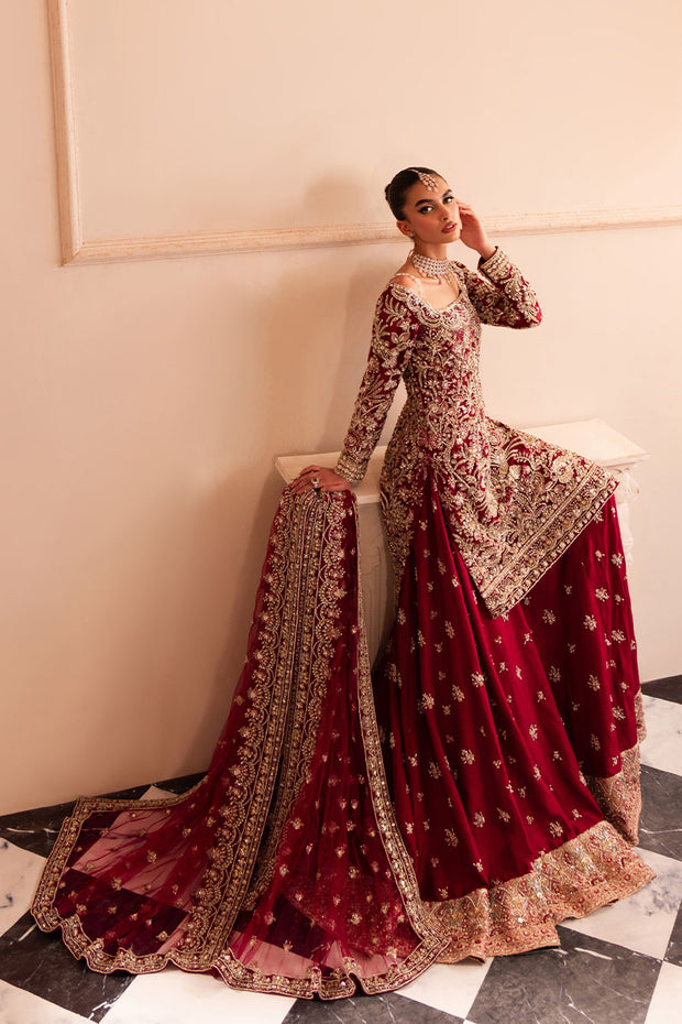 Pakistani Bridal Dress in Sharara Kameez Style