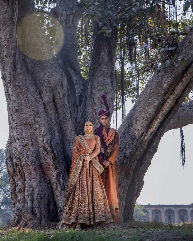 Pakistani Bridal Dress in Traditional Pishwas Style