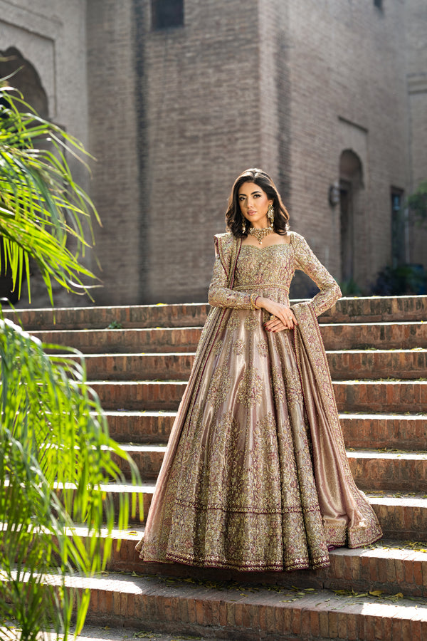 slim fit dress slacks Rose Gold Gown  Umsha Official