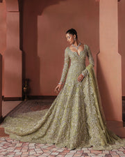 Pakistani Bridal Dress in Wedding Gown Dupatta Style