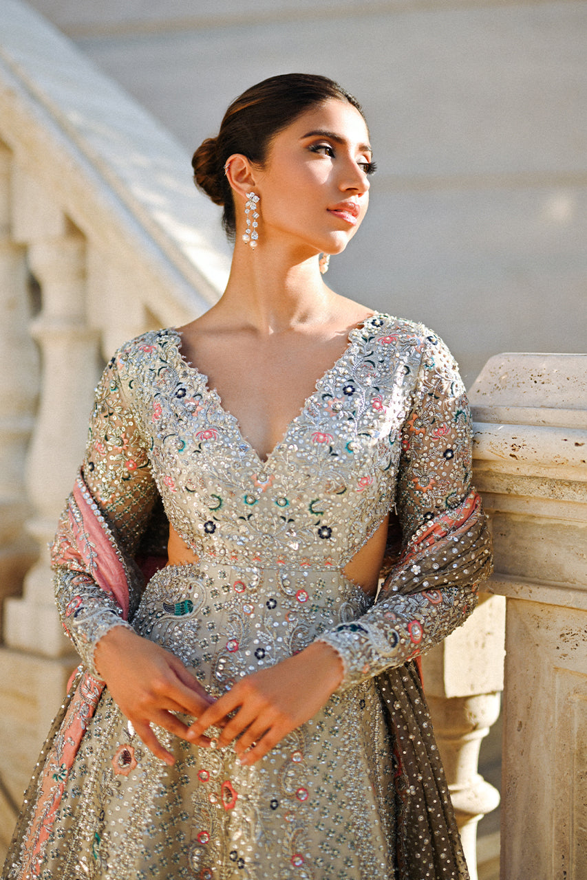 Pakistani Bridal Dress in Wedding Pishwas Frock Style