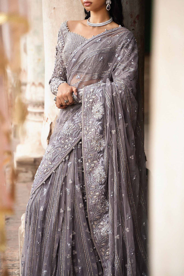 Pakistani Bridal Dress in Wedding Saree Style in Net Online